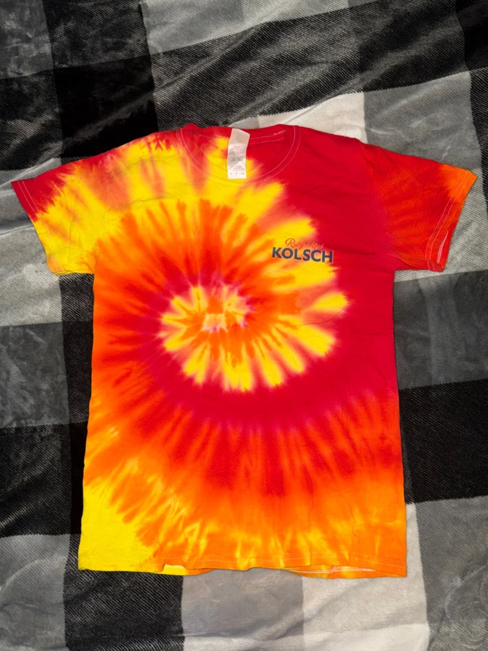 Small Genesee Beer Ruby Red Kolsch Tie-Dye Short Sleeve Cotton T-shirt